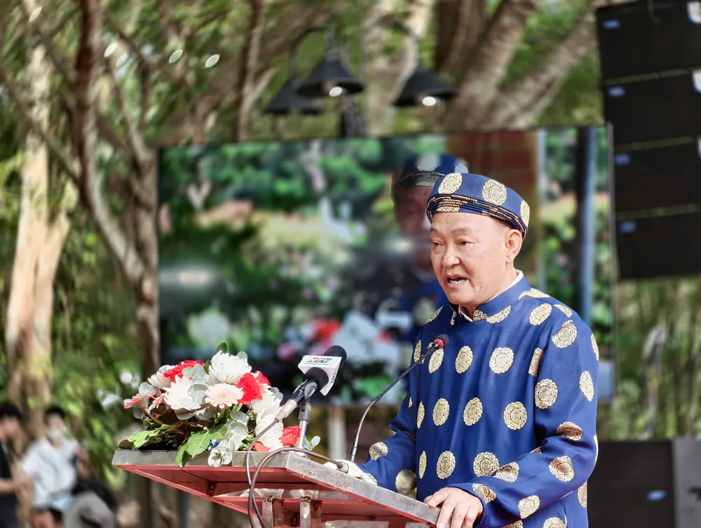 Chủ tịch HĐQT Công ty CP Đầu tư Xây dựng Chánh Phú Hòa, Trưởng Ban Tổ chức Nguyễn Văn Thiền phát biểu