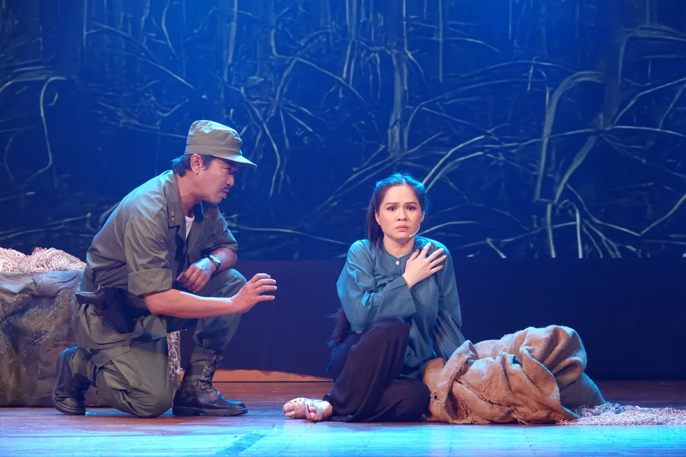 NS Mỹ Linh dự thi vai Út Tâm, trích đoạn "Dòng sông đỏ". Ảnh: THÚY BÌNH