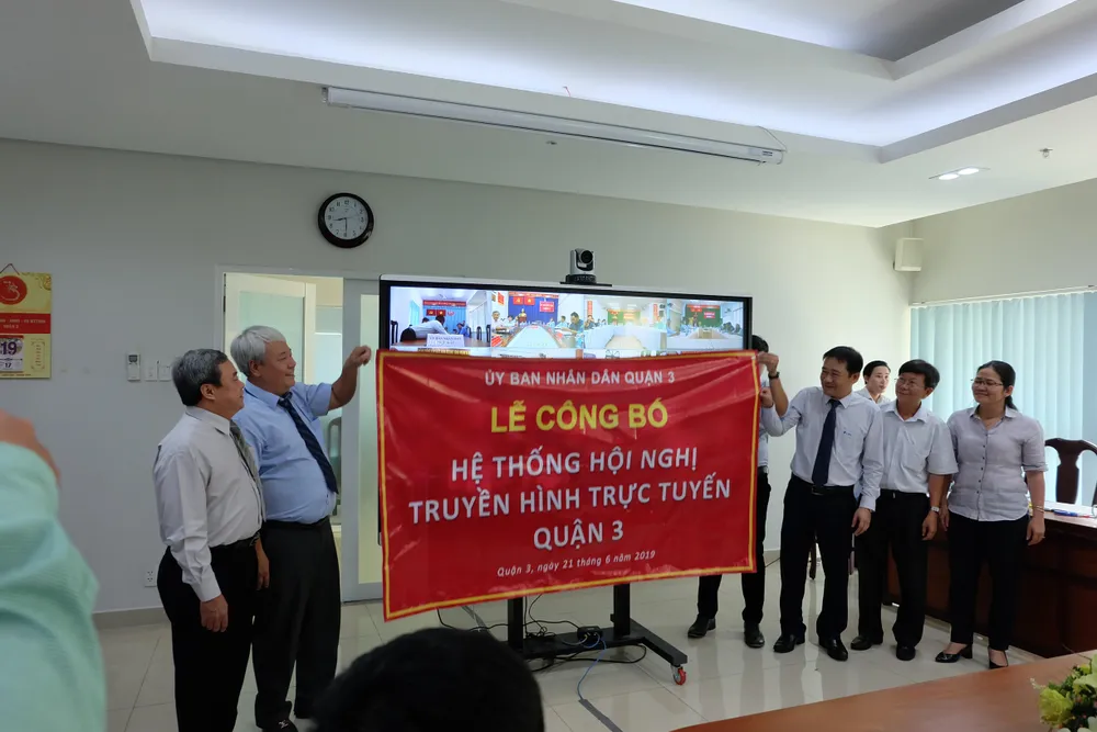 Quận 3 ra mắt hệ thống Hội nghị truyền hình trực tuyến ảnh 1