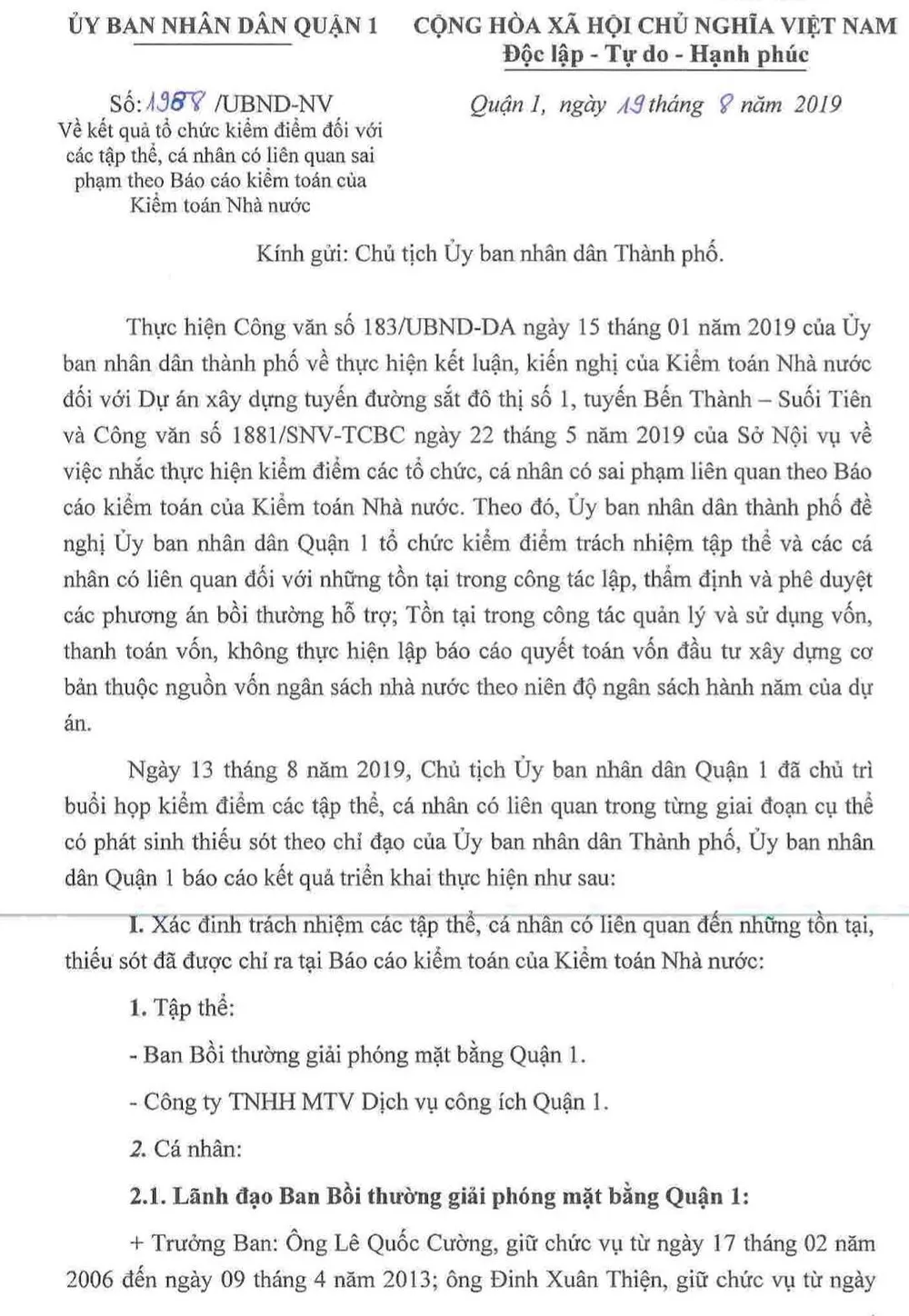 2 tập thể và 11 cá nhân bị kiểm điểm liên quan đến dự án metro số 1 ảnh 1