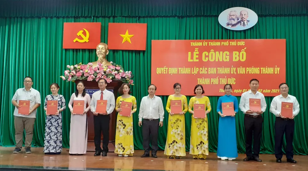 Thành lập các cơ quan giúp việc Thành ủy TP Thủ Đức ảnh 1