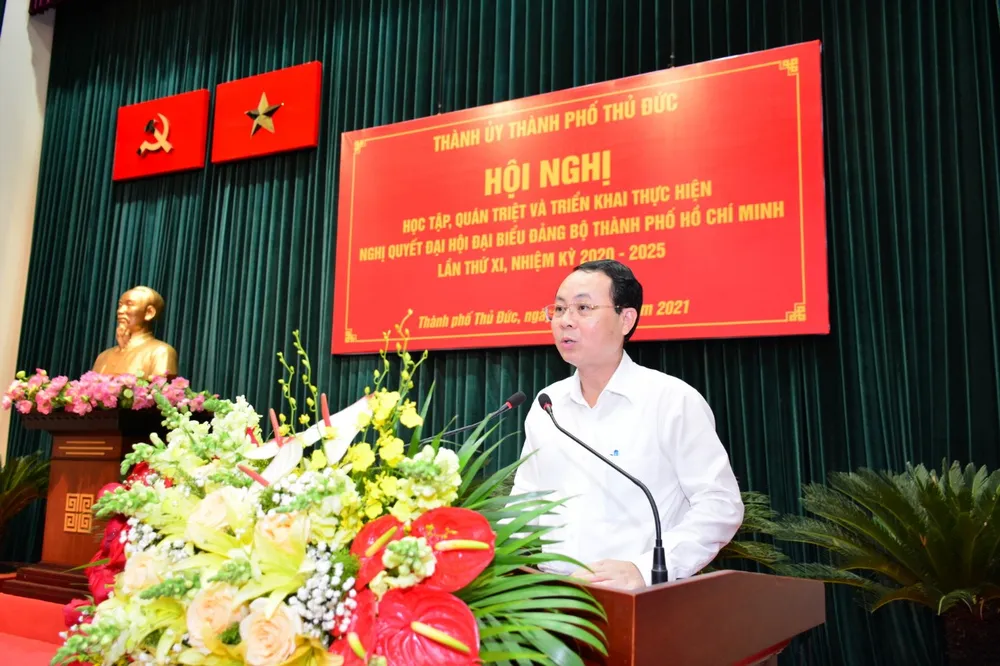Quán triệt Nghị quyết Đại hội đại biểu Đảng bộ TPHCM lần thứ XI đến cán bộ chủ chốt TP Thủ Đức ảnh 1