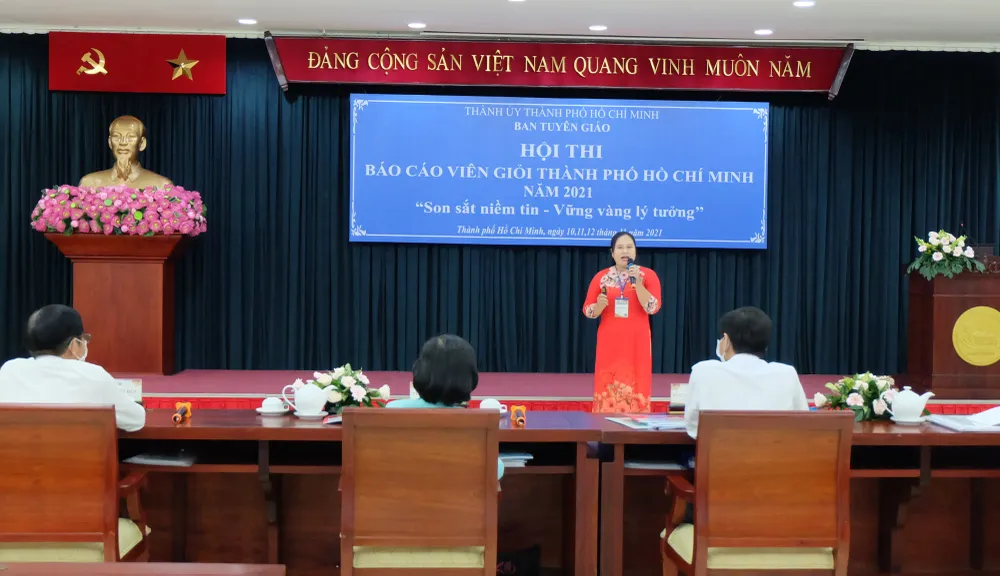 53 thí sinh tranh tài tại hội thi báo cáo viên giỏi năm 2021 ảnh 4