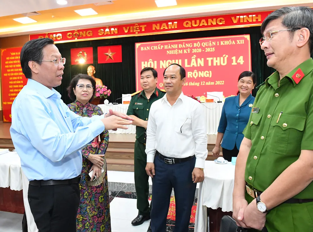 Chủ tịch UBND TPHCM Phan Văn Mãi: Quận 1 phải đảm bảo tuyệt đối an toàn về an ninh trật tự ảnh 2