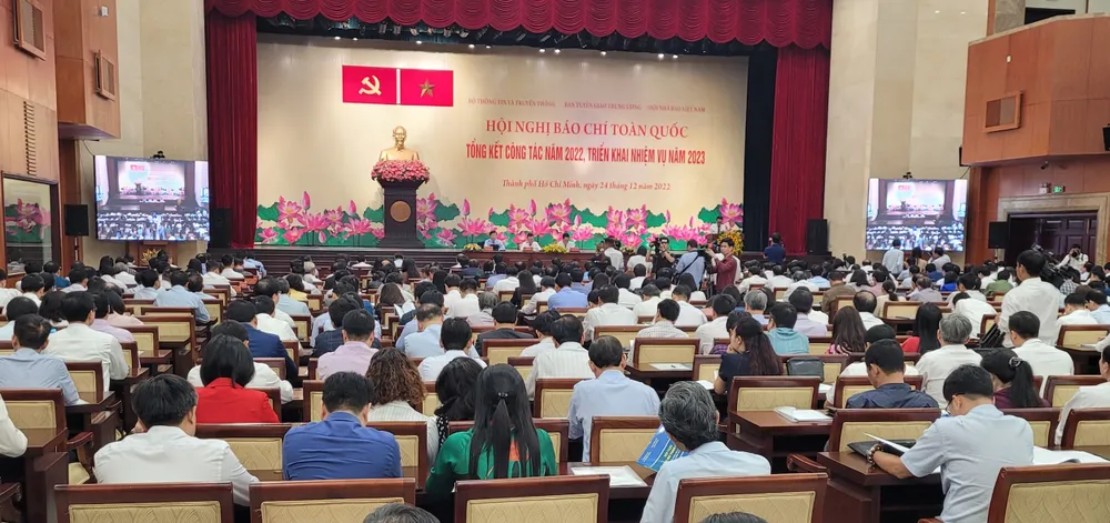 Toàn cảnh hội nghị báo chí toàn quốc tổng kết công tác năm 2022, triển khai nhiệm vụ năm 2023