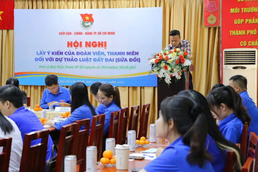 Hội nghị lấy ý kiến đoàn viên, thanh niên đối với dự thảo Luật Đất đai (sửa đổi) do Đoàn Khối Dân - Chính - Đảng TPHCM tổ chức