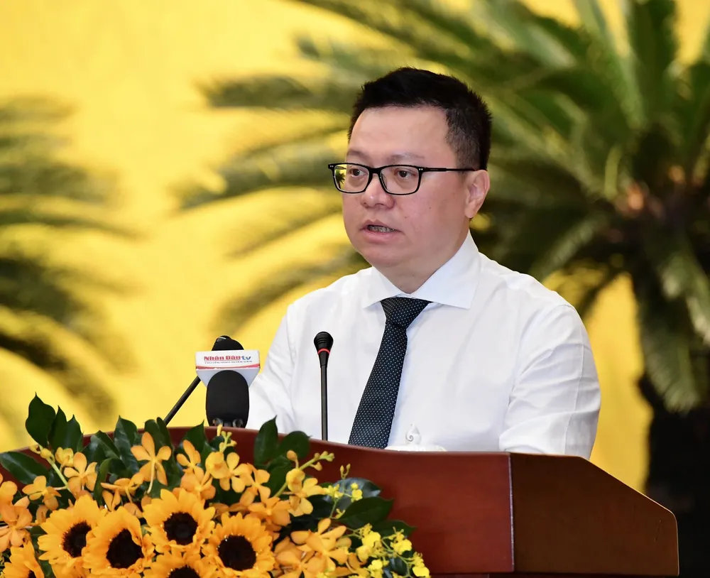 Đồng chí Lê Quốc Minh phát biểu tại hội nghị. Ảnh: VIỆT DŨNG Đồng chí Lê Quốc Minh phát biểu tại hội nghị. Ảnh: VIỆT DŨNG