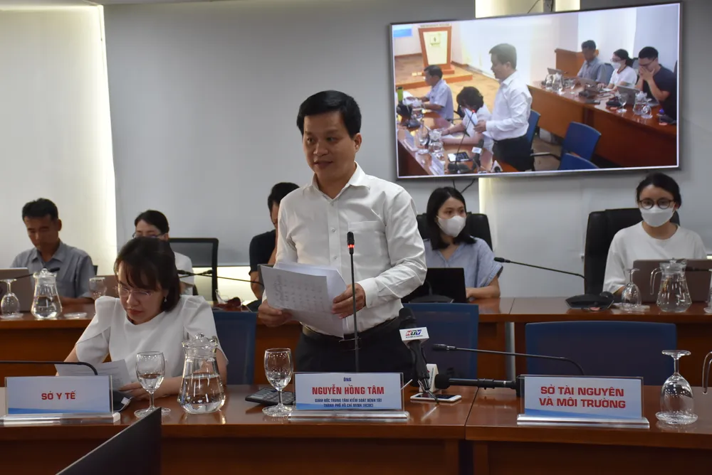 Ông Nguyễn Hồng Tâm, Giám đốc Trung tâm Kiểm soát bệnh tật TPHCM (HCDC) thông tin về tình hình dịch Covid-19