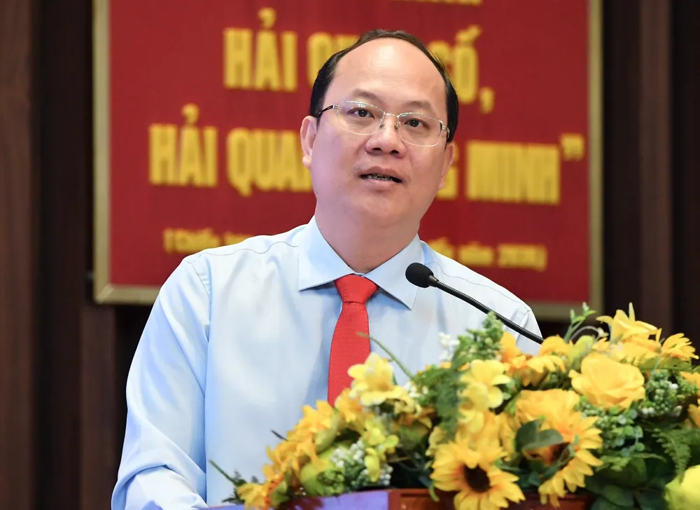 Phó Bí thư Thành ủy TPHCM Nguyễn Hồ Hải phát biểu chỉ đạo hội nghị. Ảnh: VIỆT DŨNG