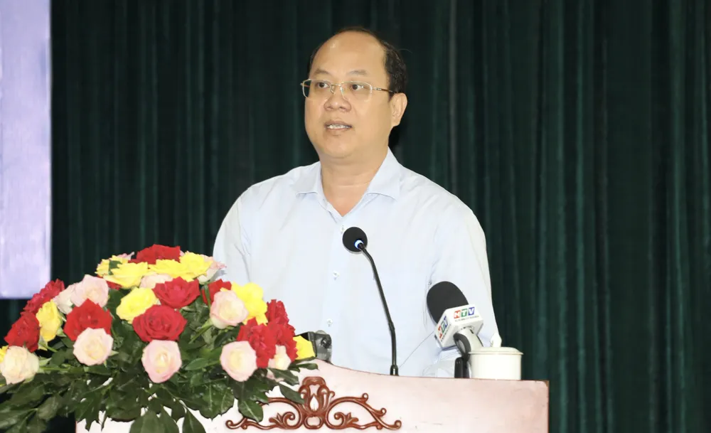 Phó Bí thư Thành ủy TPHCM Nguyễn Hồ Hải phát biểu chỉ đạo hội nghị. Ảnh: DŨNG PHƯƠNG