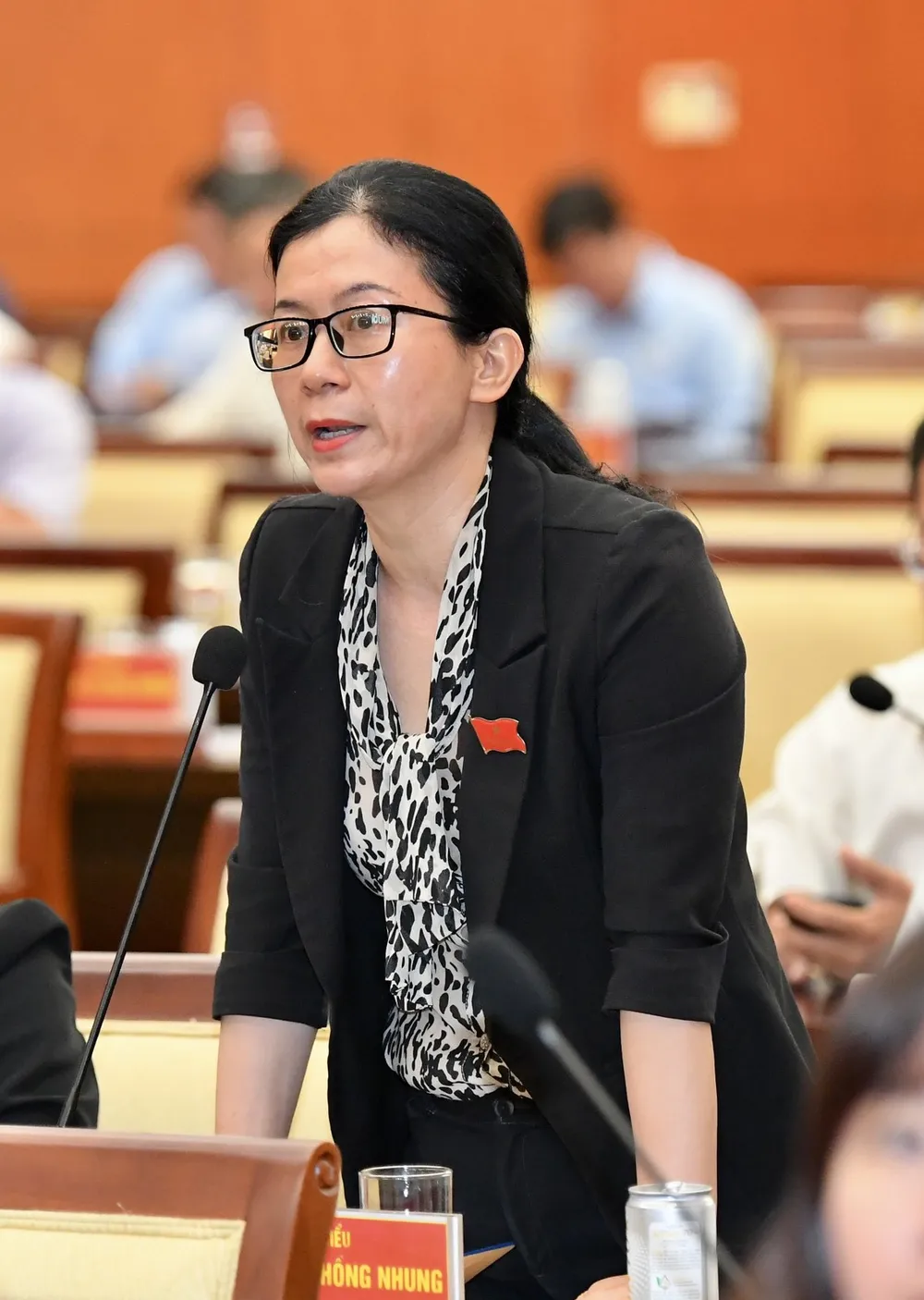 ĐB Nguyễn Thị Hồng Nhung (TP Thủ Đức) hỏi về công tác quản lý, sử dụng tài sản công. Ảnh: VIỆT DŨNG