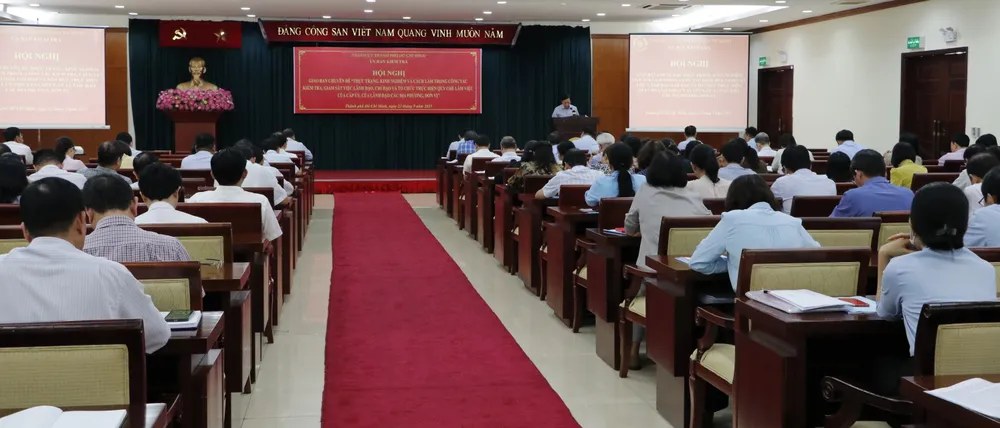 Quang cảnh hội nghị giao ban chuyên đề do Ủy ban Kiểm tra Thành ủy TPHCM tổ chức