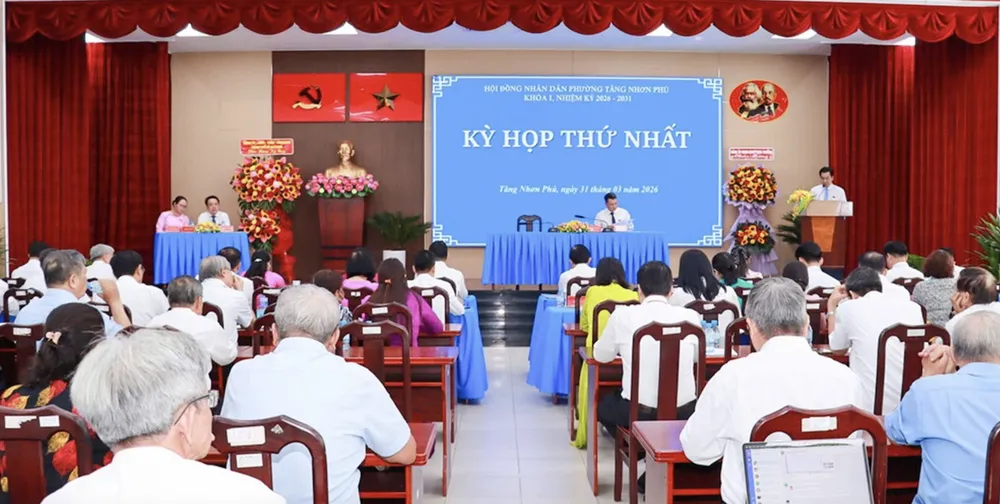 Quang cảnh kỳ họp thứ nhất HĐND phường Tăng Nhơn Phú
