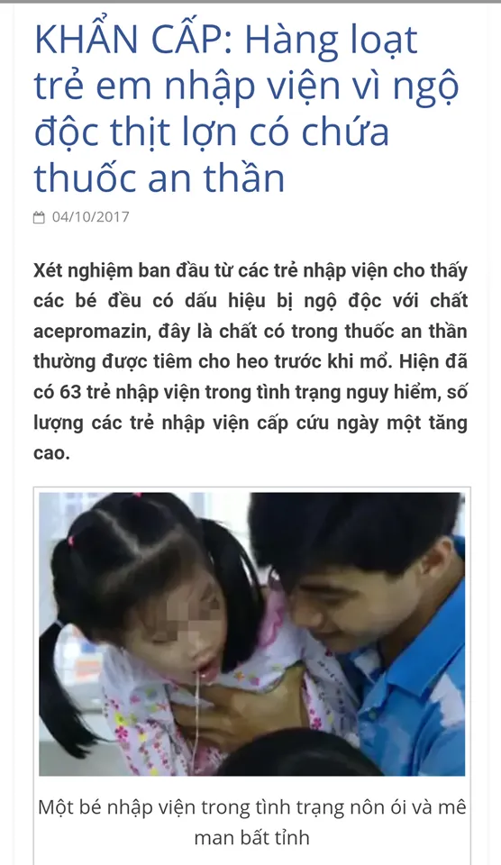 Thông tin học sinh ở TPHCM bị ngộ độc thịt heo “tiêm thuốc an thần” là bịa đặt ảnh 1