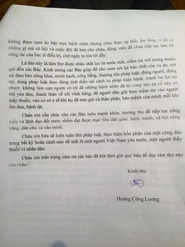 Bác sĩ Hoàng Công Lương gửi tâm thư đến lãnh đạo Đảng, Nhà nước ảnh 2