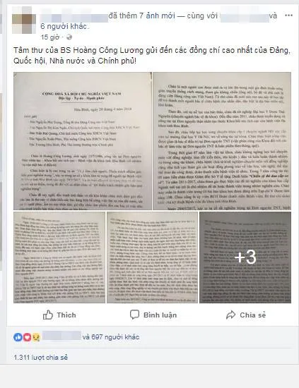 Bác sĩ Hoàng Công Lương gửi tâm thư đến lãnh đạo Đảng, Nhà nước ảnh 1