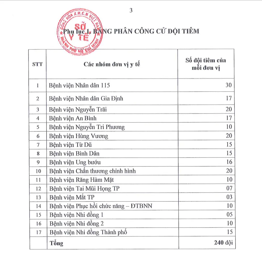 TPHCM bổ sung thêm 240 đội tiêm vaccine Covid-19 ảnh 1