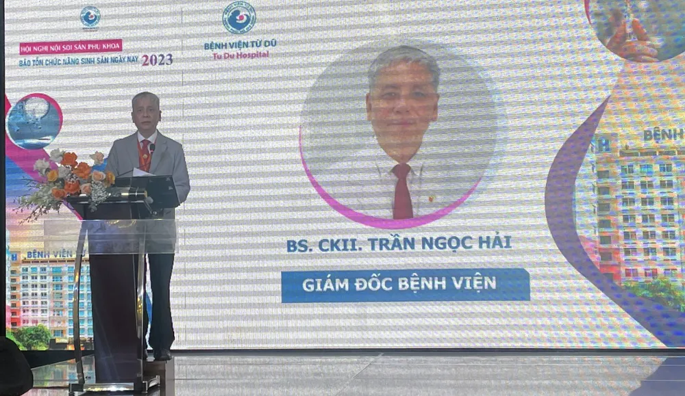 BS CK2 Trần Ngọc Hải, Giám đốc Bệnh viện Từ Dũ phát biểu tại hội nghị