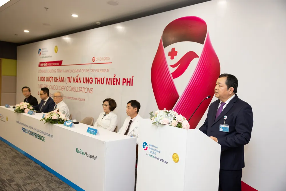 ThS.BS Nguyễn Hồng Trung - Giám đốc Y khoa, Bệnh viện Quốc tế Mỹ (AIH) chia sẻ về sứ mệnh CSR của chương trình.JPG