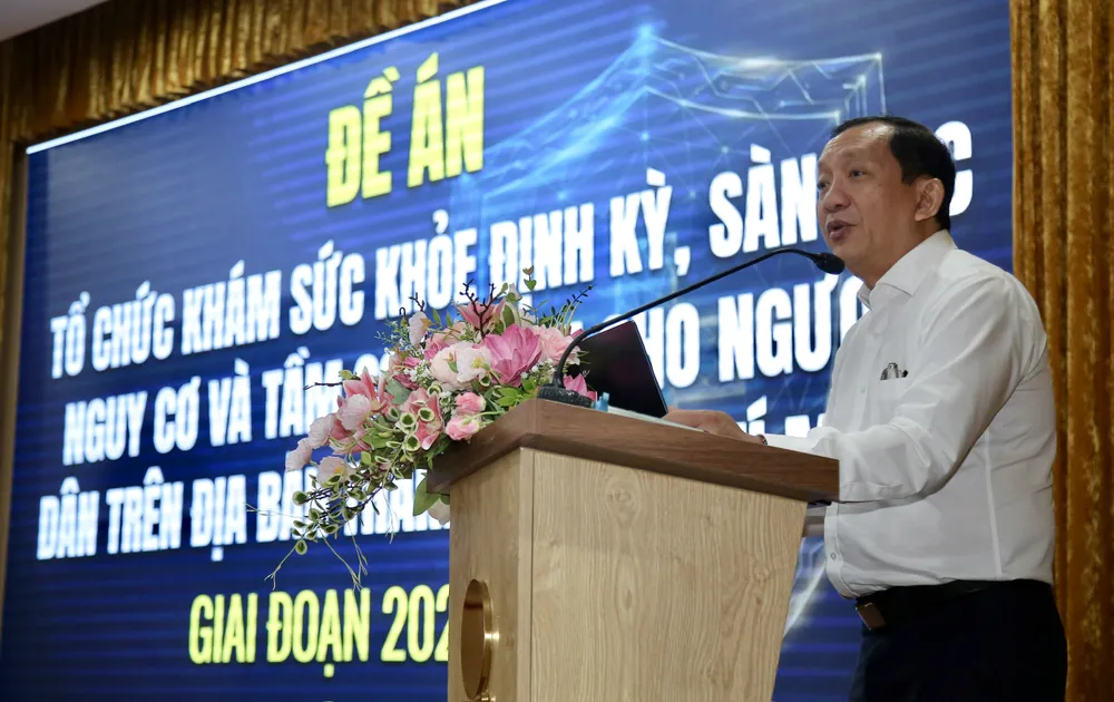 PGS-TS-BS Nguyễn Anh Dũng, Phó Giám đốc Sở Y tế TPHCM phát biểu tại hội thảo Ảnh: DŨNG PHƯƠNG