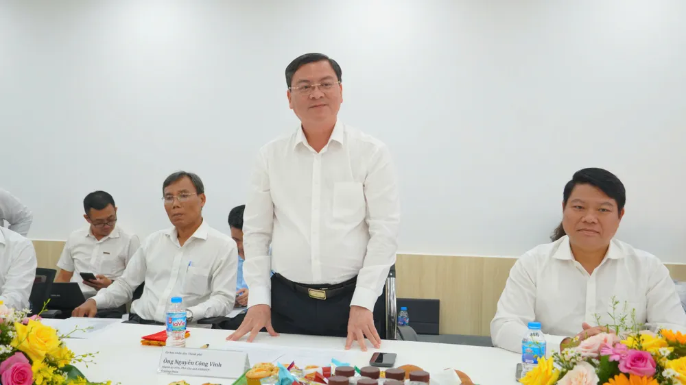 Đồng chí Nguyễn Công Vinh, Phó Chủ tịch UBND TPHCM phát biểu chúc tết tại Công ty CJ Foods Việt Nam