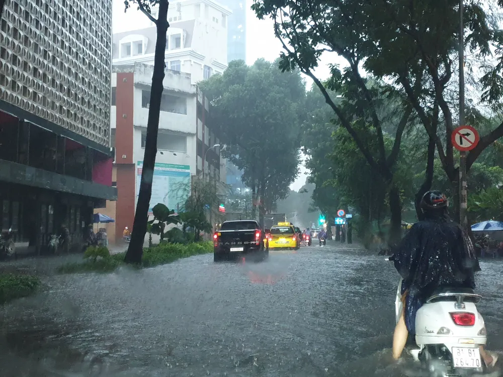 TPHCM mưa xối xả, đường phố ngập nặng, giao thông rối loạn ảnh 4