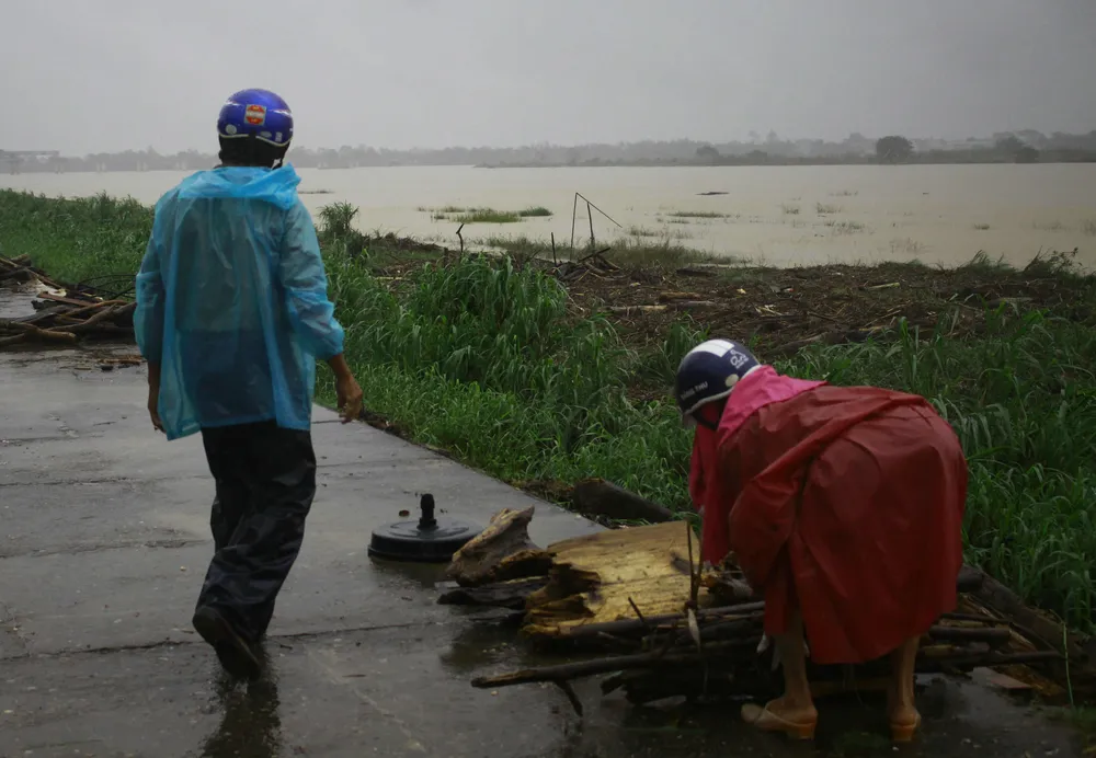 Người dân Quảng Ngãi liều mình vớt củi giữa dòng nước lũ ảnh 4