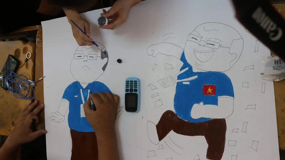 Vẽ hình HLV Park Hang-seo để cổ vũ thí sinh THPT Quốc gia năm 2019 ảnh 10