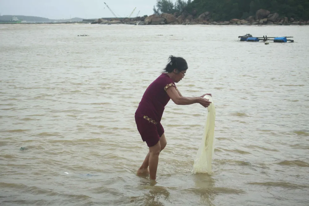 Củi, rác thải phủ khắp hạ lưu sông Trà Bồng sau bão số 5 ảnh 5