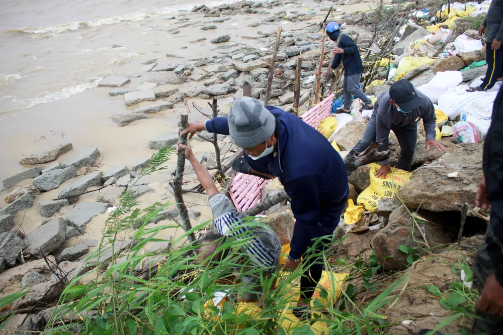 Quảng Ngãi: Người dân nỗ lực gia cố bờ biển đang bị xâm thực nghiêm trọng ảnh 8
