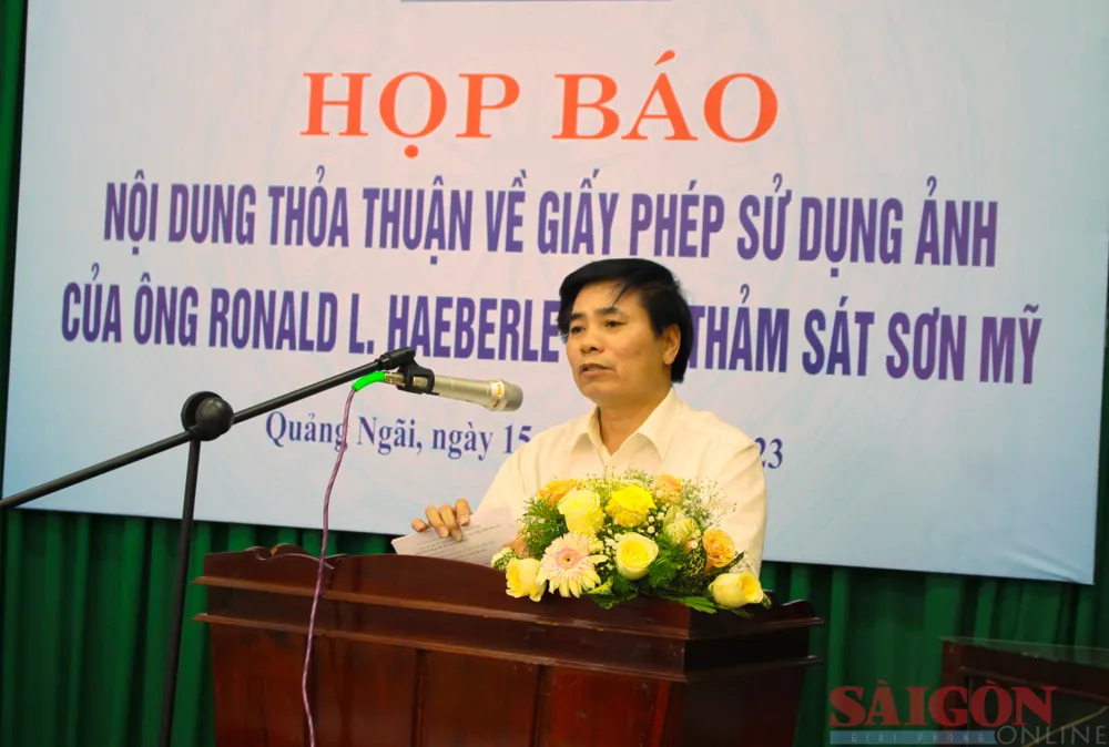 Ông Nguyễn Tiến Dũng, Giám đốc Sở VH-TT-DL tỉnh Quảng Ngãi thông tin tại cuộc họp. Ảnh: NGUYỄN TRANG Ông Nguyễn Tiến Dũng, Giám đốc Sở VH-TT-DL tỉnh Quảng Ngãi thông tin tại cuộc họp. Ảnh: NGUYỄN TRANG