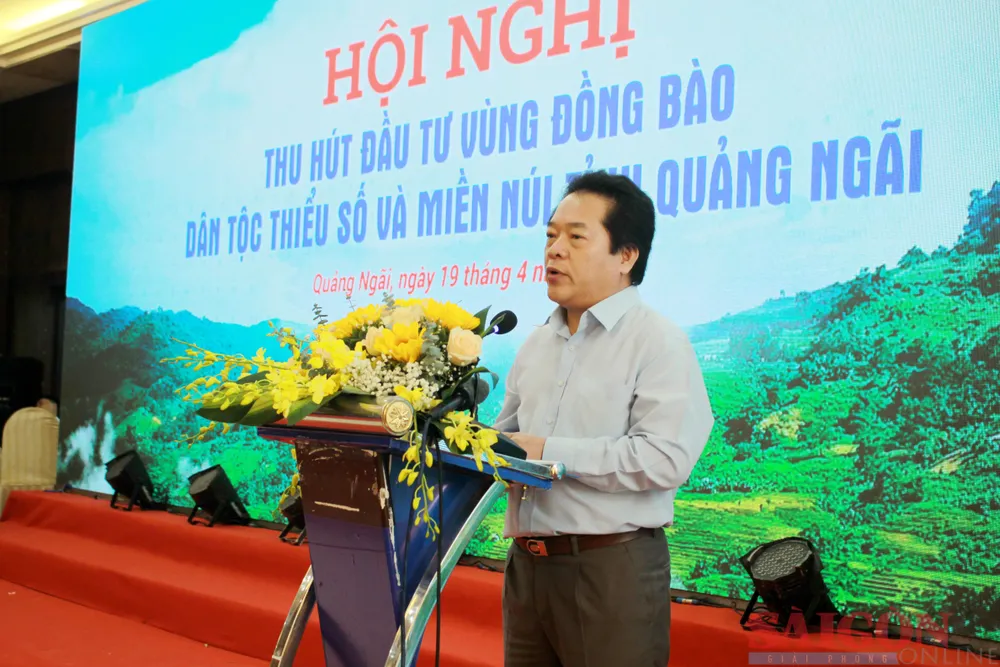 Phó Chủ tịch UBND tỉnh Quảng Ngãi Võ Phiên phát biểu. Ảnh: NGUYỄN TRANG Phó Chủ tịch UBND tỉnh Quảng Ngãi Võ Phiên phát biểu. Ảnh: NGUYỄN TRANG