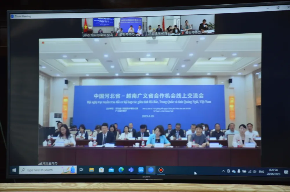 Tỉnh Hà Bắc trao đổi trực tuyến với phía tỉnh Quảng Ngãi