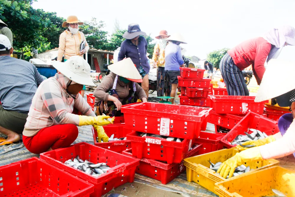 Việc bán mua diễn ra rất nhanh, sau phiên bán buổi sáng sẽ tới phiên buổi chiều khi tàu cập bờ lần 2 trong ngày. Ảnh: NGUYỄN TRANG