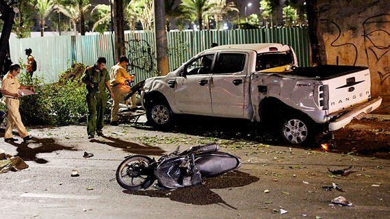 Functional forces at the scene of the accident. (Picture: DAN NGUYEN)