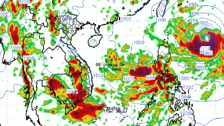 Hình ảnh đo lượng mưa ở khu vực