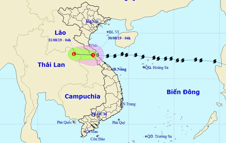 Bão số 4 suy yếu thành áp thấp nhiệt đới trên đất liền ảnh 1