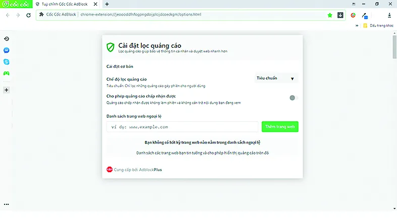 Tính năng lọc quảng cáo mới trên Cốc Cốc 