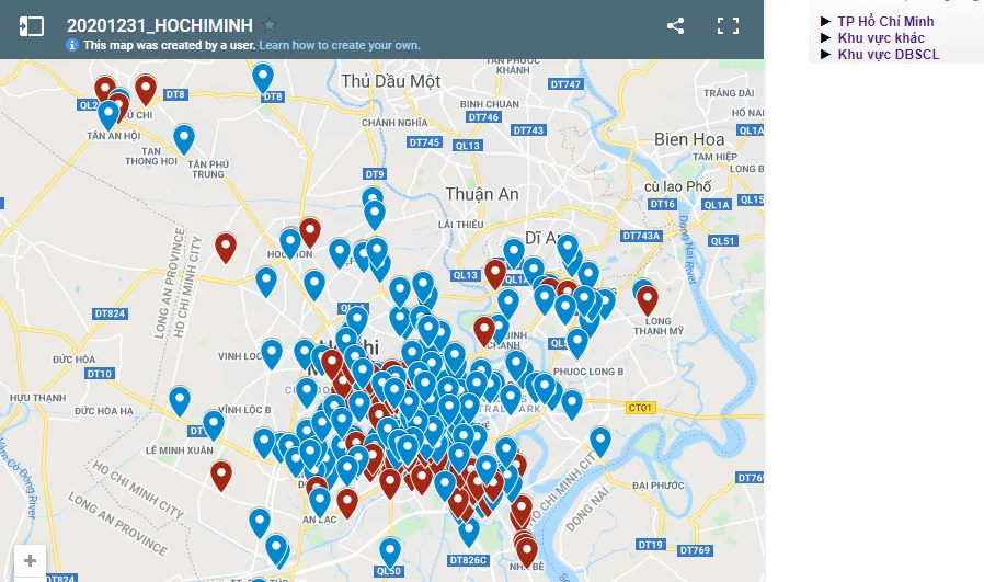 “Bản đồ ngoại kiểm” tích hợp trên trang thông tin điện tử của Trung tâm Kiểm chuẩn Xét nghiệm TPHCM