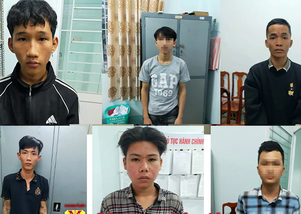 6 nghi can cướp, cướp giật tài sản tuổi đời còn khá trẻ vừa bị truy bắt. Ảnh: QUỐC BÌNH