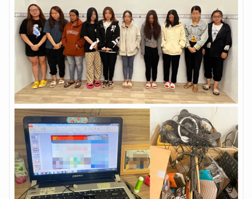 Nhóm đối tượng vu khống, cắt ghép hình ảnh người khác để đòi nợ người vay qua app. Ảnh: Công an TP Cần Thơ