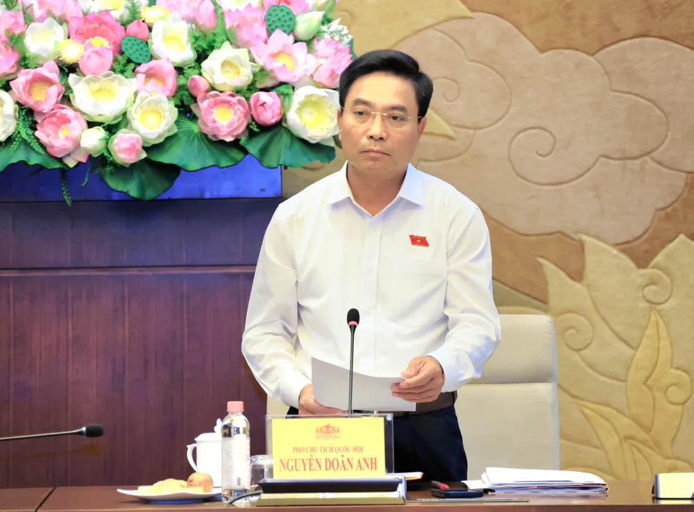 Phó Chủ tịch Quốc hội Nguyễn Doãn Anh kết luận tại buổi làm việc. Ảnh: CẨM HÀ