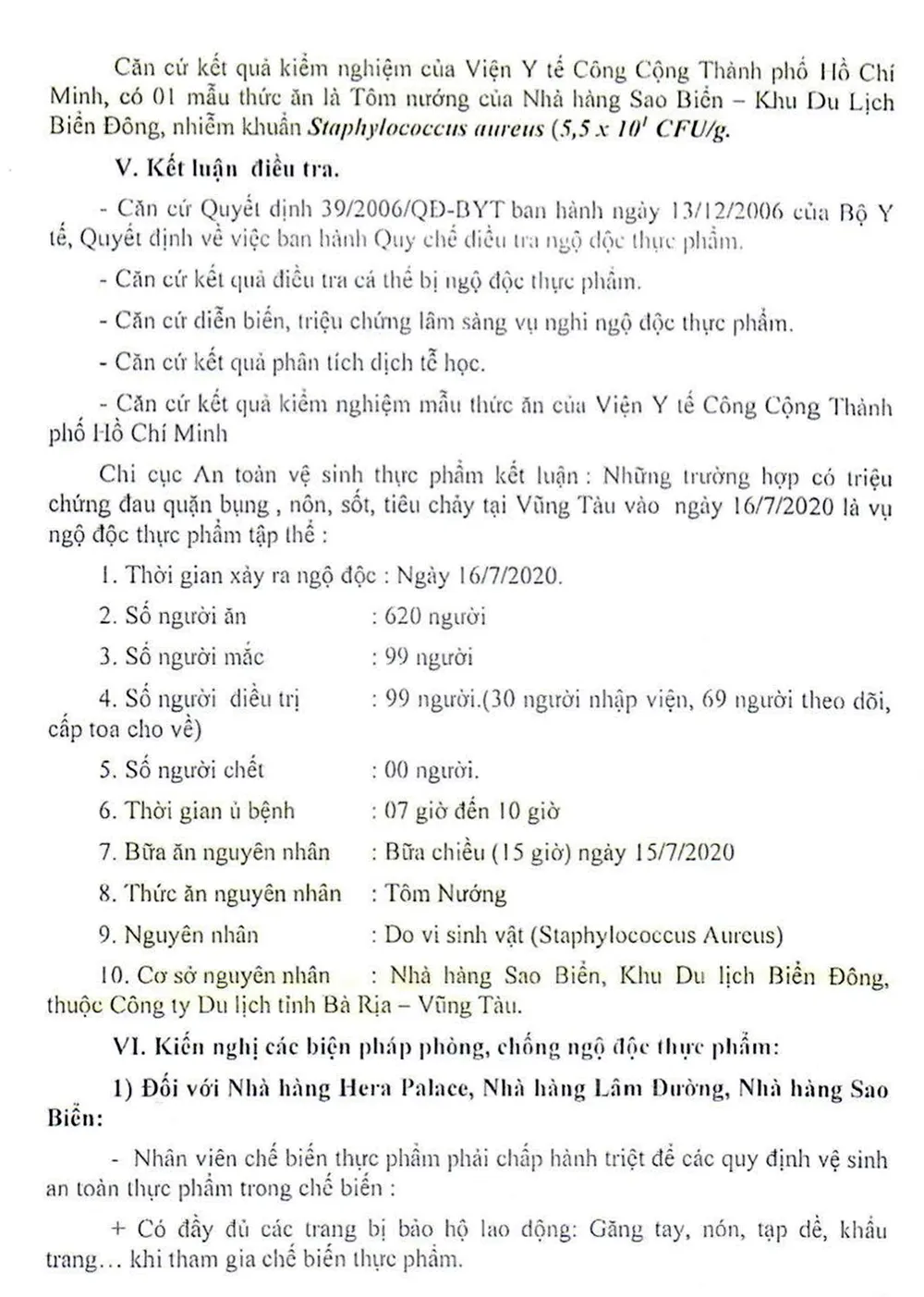 99 du khách bị ngộ độc thực phẩm ở Vũng Tàu do ăn tôm nướng ảnh 1