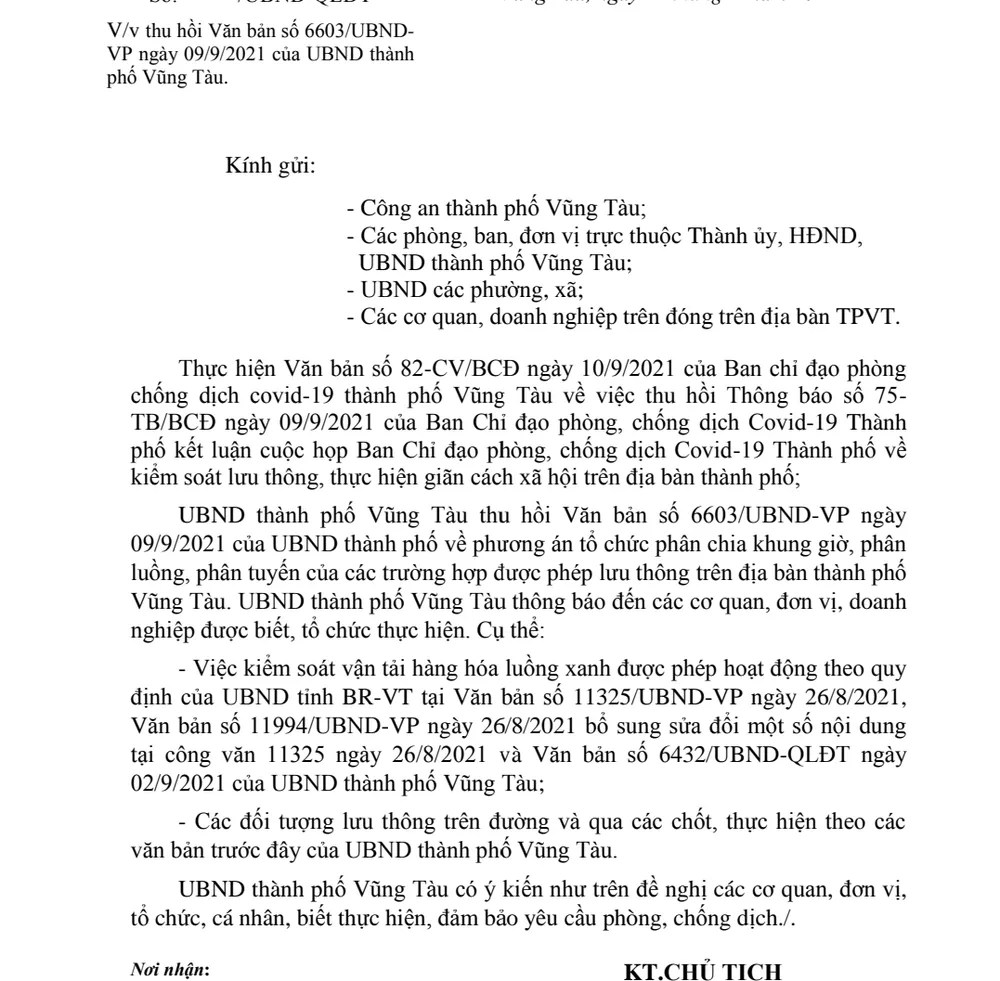 TP Vũng Tàu thu hồi văn bản chỉ cho xe “luồng xanh” lưu thông vào ban đêm ảnh 1