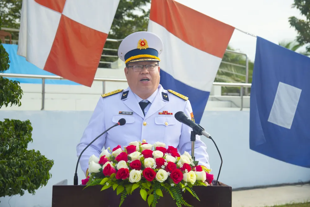 2. Đại tá Triệu Thanh Tùng phát biểu tại buổi Lễ.jpg