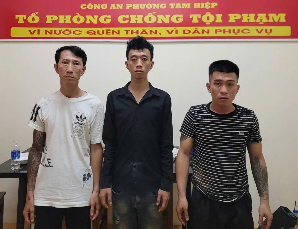 Nhóm đối tượng tấn công anh T.T.P. đã bị Công an Đồng Nai bắt giữ. Ảnh: CAĐN