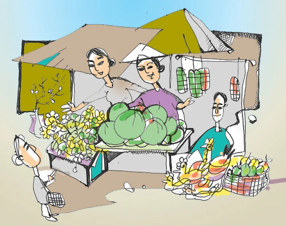 Chợ tết nhà quê ảnh 1