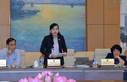 民願委員會主任阮青海在會議上發表意見。（圖源：Q.H）