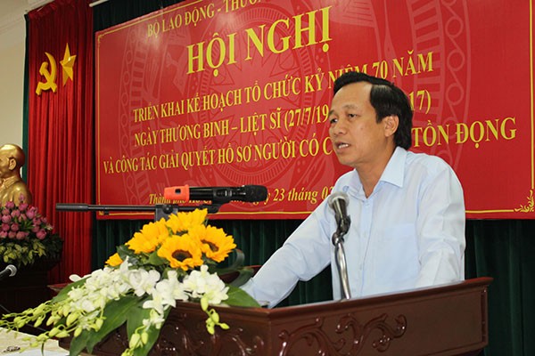 勞動與榮軍社會部部長陶玉榮在會議上發言。（資料圖：互聯網）