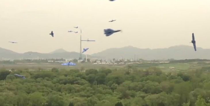 發現飛行器超越韓朝軍事分界線後，韓軍用K-3機關槍朝北發射90多發子彈。（資料圖：互聯網）